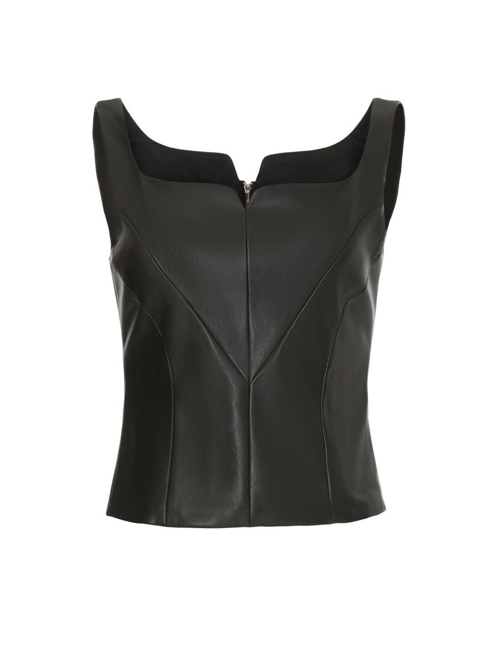 Osman Yousefzada Collective Black Faux Leather Tank